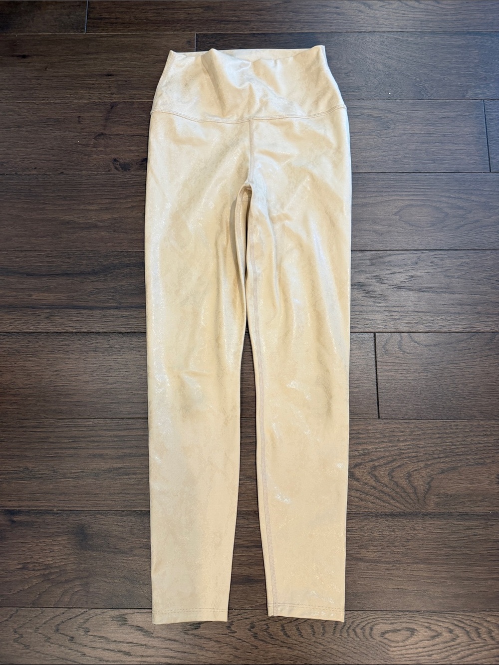 Carbon38 Metallic Tan High-Rise Leggings Size Small - C53-022